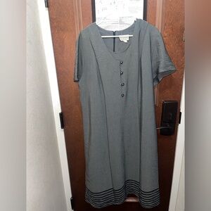 Alesia Charcoal Long Dress with Button Detail Sz 20W